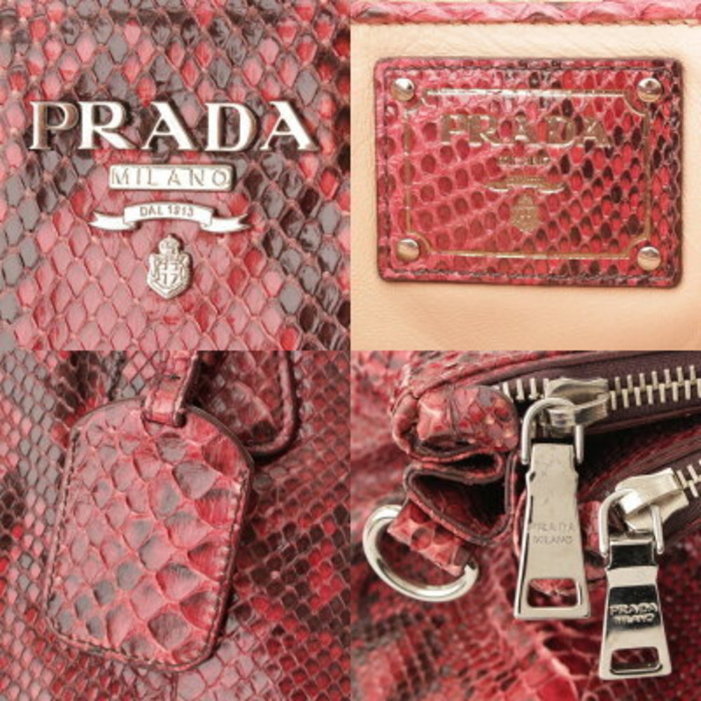 Prada Python Tote Bag Amarena Red - image 6